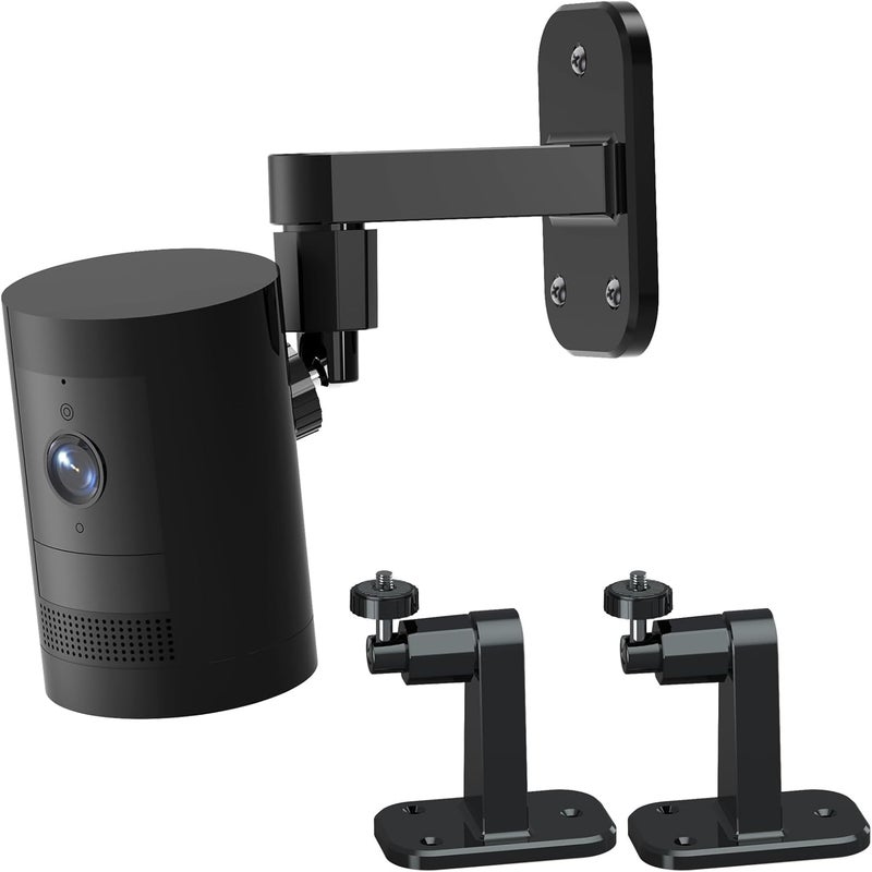 Dukoyb حامل كاميرا جداري 2 حزمة، متوافق مع كاميرا Outdoor Cam Plus/Stick Up Cam Battery/Plug-in/Pro/Indoor Cam (الجيل الأول)، قابل للتعديل 360 درجة بدون حفر، أسود - Image 1